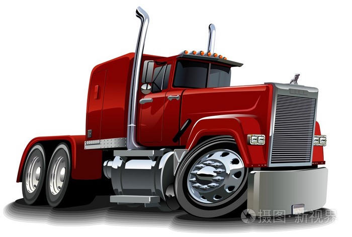 矢量卡通半卡车