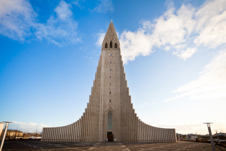 hallgrimskirkja 教会在雷克雅未克，冰岛