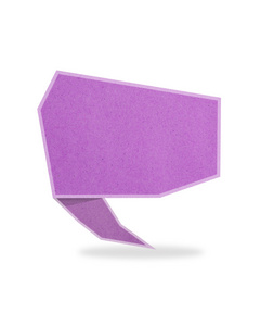 在白色背景上的紫色折纸谈标记回收纸工艺棍子
