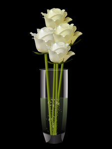 白和象牙花瓶里的玫瑰图片