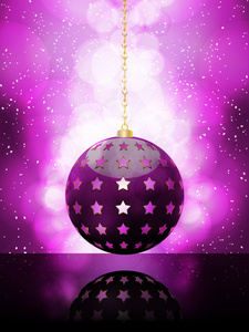 发光的紫色圣诞摆设
