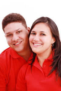 快乐美丽的年轻夫妇的肖像