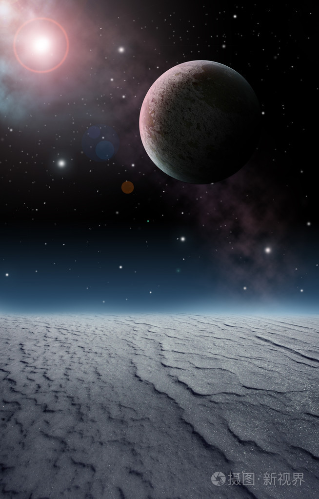 在冰冷的星球大月亮