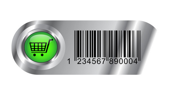金属买带有条形码和购物车按钮图片