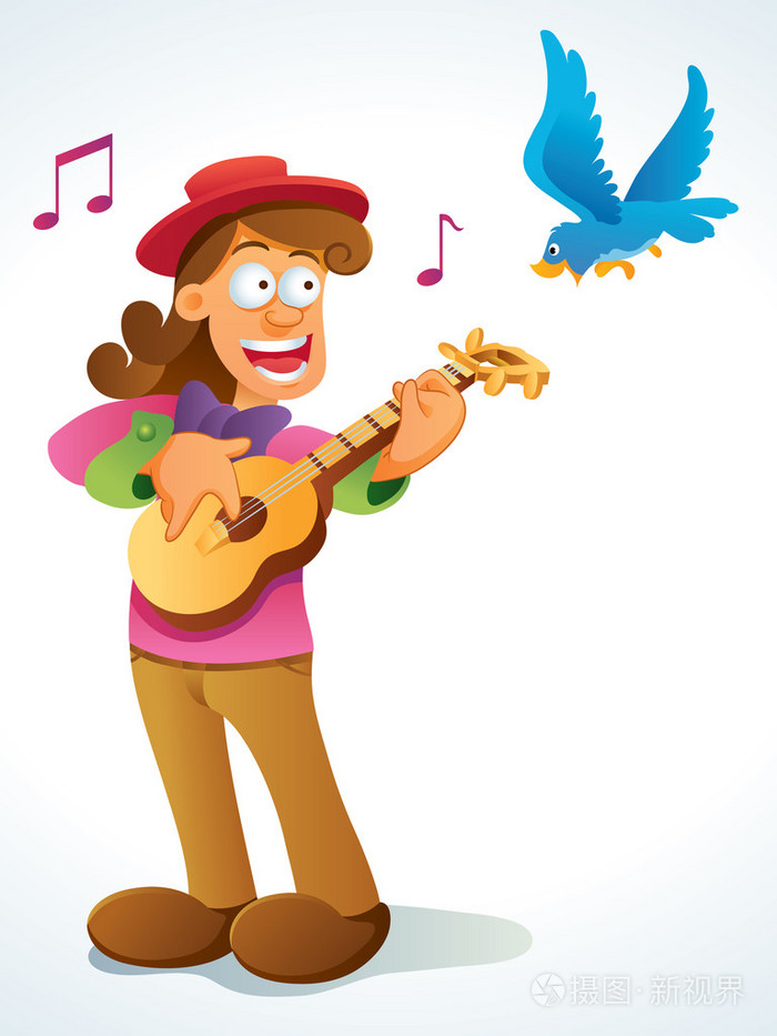 古典吉他演奏家插画-正版商用图片0vg9ig-摄图新视界