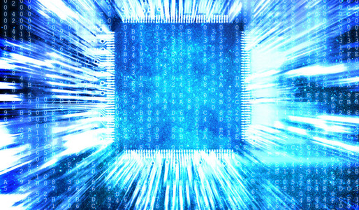 蓝计算机电路板背景