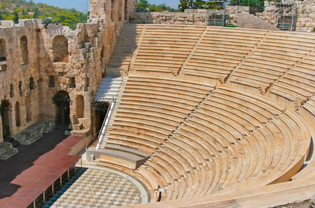 剧场 herodes atticus 在希腊雅典卫城