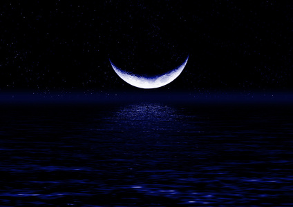 水中的月亮图片