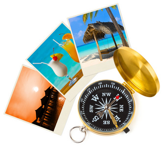 海滩马尔代夫图像和指南针