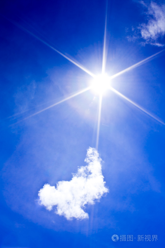 美丽的蓝天云与太阳