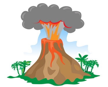 火山口爆炸图片