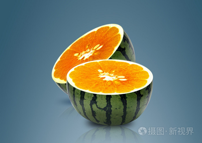 西瓜和里面的橙色