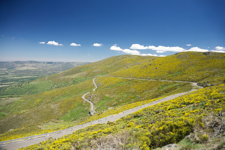 在 gredos 的农村道路狭窄