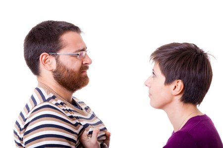 女人打耳光一男子和虐待概念一个女人扇男人耳光的剪影打耳光高高的五