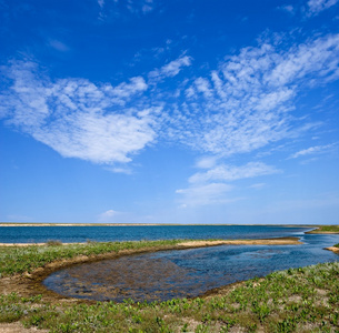 蓝色夏天湖