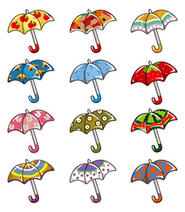 卡通遮阳伞图标