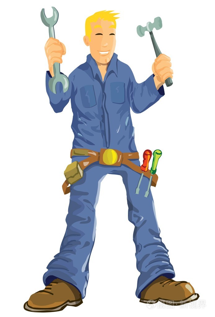 卡通机械师与工具