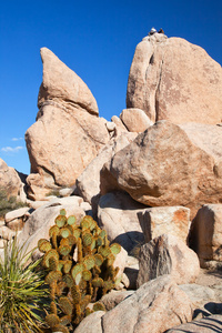 岩石攀登隐藏谷约书亚树国家公园加州