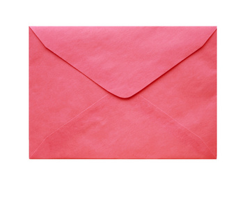 红色正方形信封被孤立在白色背景上