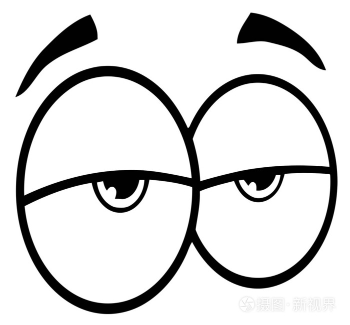 概述了悲伤卡通眼睛