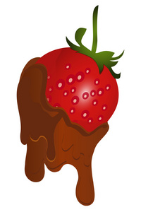 巧克力浸胶的草莓