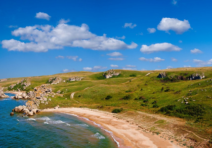 夏天海海岸全景图