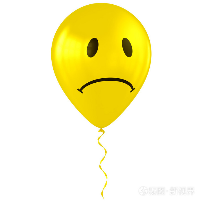 与悲伤笑脸气球