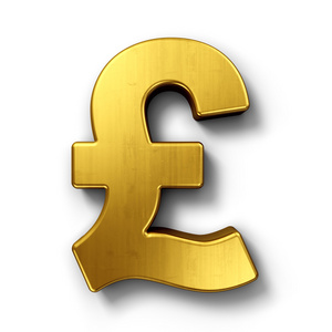 金英镑符号在黄金英镑符号照片