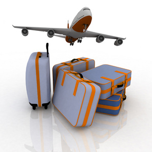 客机和手提箱