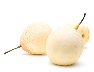 中国白梨 (鸭梨;雅梨);孤立对白色照片