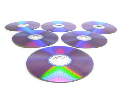 在白色背景上盘 dvd