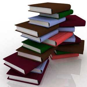 多彩多姿的堆积的书堆书照片