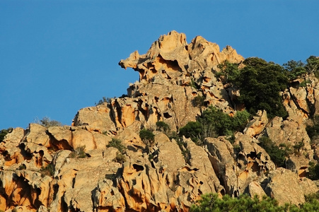 e calanque di piana 花岗岩岩在科西嘉