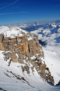 在 dolomities，dolomiti意大利冬季滑雪度假村