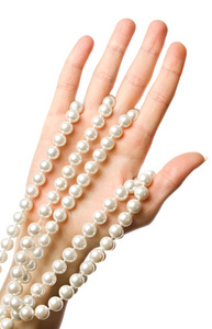 女人的手中的明珠