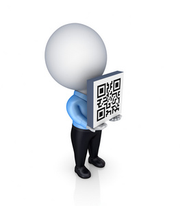 3d 小人用手中的 qr 码