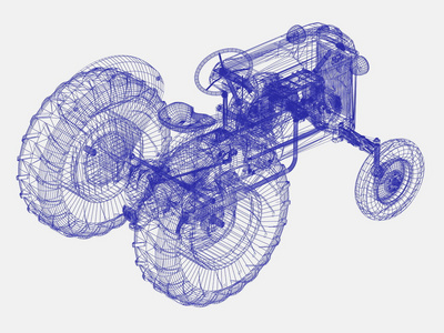 拖拉机 3d 模型