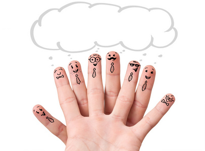 手指表情与语音泡沫照片