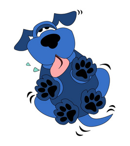 可爱的蓝狗卡通