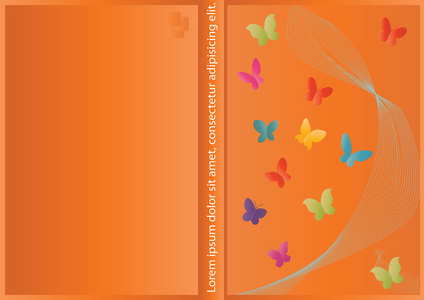 矢量抽象封面设计与蝴蝶