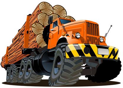 矢量卡通伐木卡车照片