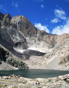 深坑湖底部的多头峰 落基山国家公园 colorad