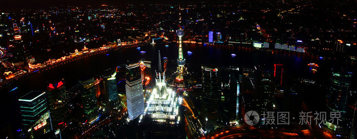 上海 中国 空中夜景