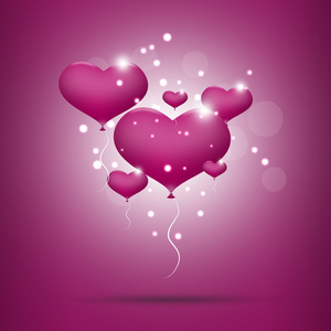 情人节的粉红色的气球心