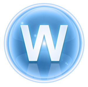 字母 w, 孤立在白色背景照片