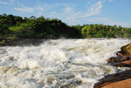 默奇森在急流瀑布在维多利亚尼罗河乌干达