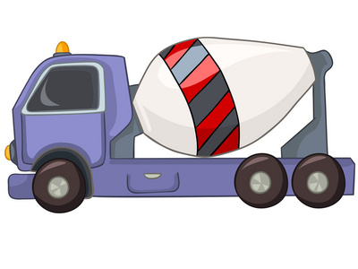 卡通车搅拌车水泥搅拌车,混凝土搅拌车设置重型建筑机器.