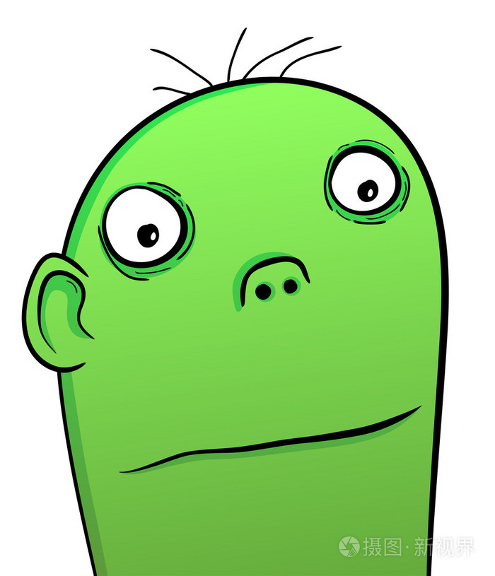 绿色的动画人物怪兽图片