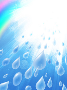 雨滴和天空的彩虹照片