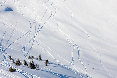 在一座山，凝结得死死的滑雪道